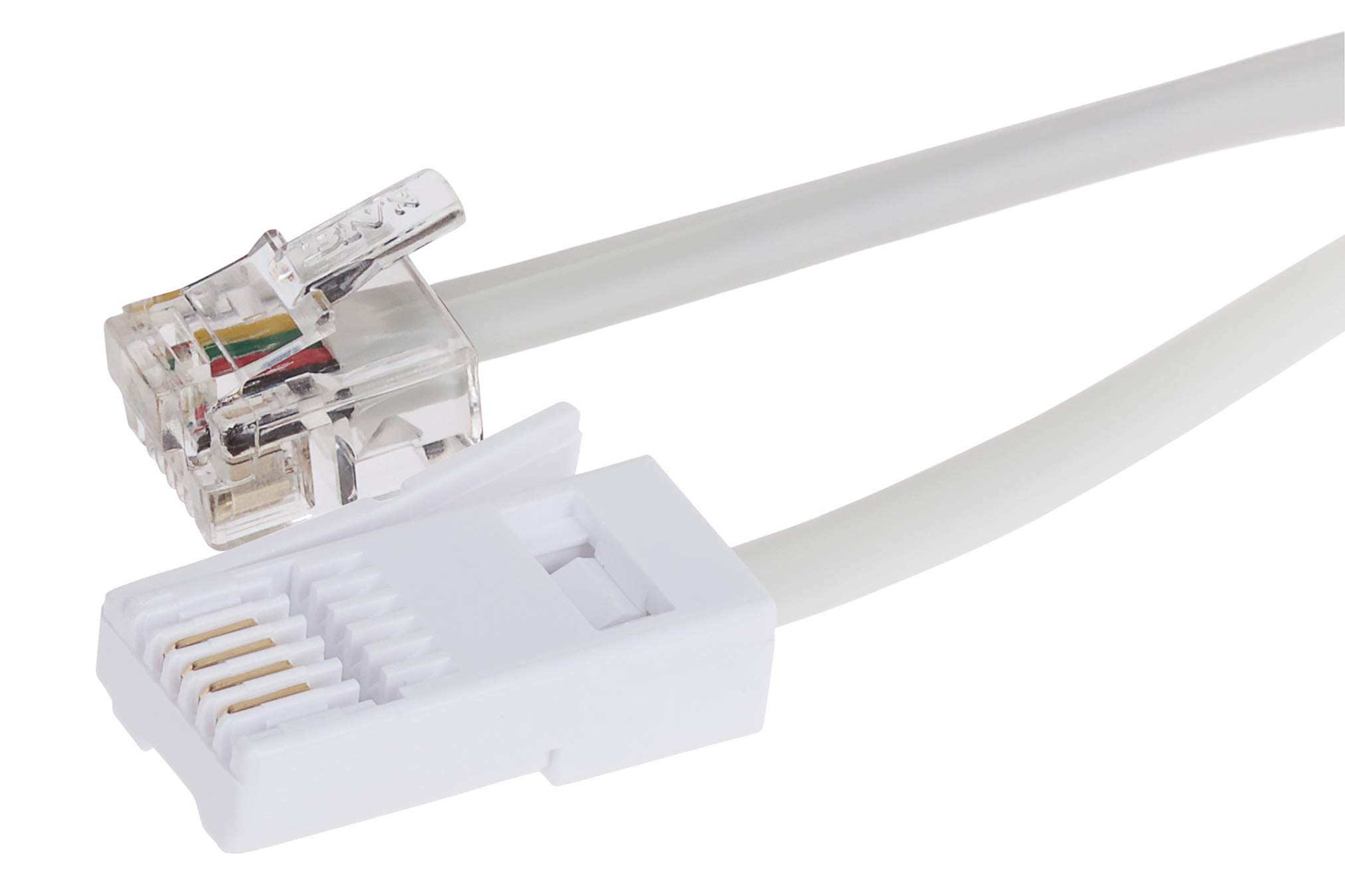 Maplin RJ11 Connector to BT Plug (BT- 431A) Telephone Modem Lead 3m White — image 1