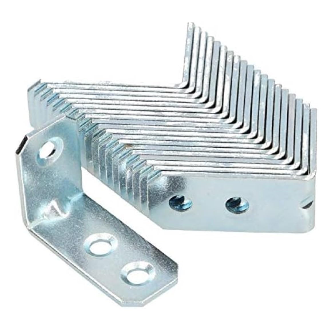 KOTARBAU® Angle Connector 25 x 35 x 16 mm Beading Steel Construction Angle Mounting Holes Furniture Angle Galvanised Heavy Duty Wood Connector Mounting Bracket Chair Angle (50)