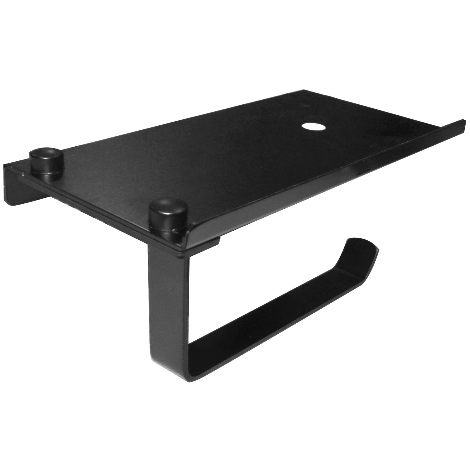 Sanixa CMPMV02 Toilet Roll Holder with Shelf Black Wall Mount Toilet Roll Holder Bathroom Accessories