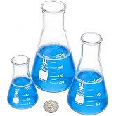 Glass Erlenmeyer Flask Set - 3 Sizes - 50, 150 and 250ml, Karter Scientific