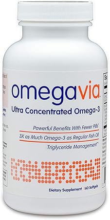 Amazon Com Omegavia Ultra Concentrated Omega 3 Fish Oil 60 Burpless Pills High Potency 1105 Mg Omega 3 Oil Per Pill 3x More Omegas Than Regular Fish Oil Triglyceride Form High Epa Formula W