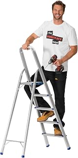 The Workplace Depot 5-Step Aluminium Step Ladder 150kg Capacity Handrail view 2