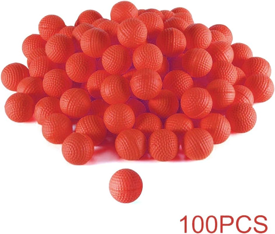 BSMEAN 100PCS Round Ammo, Bulk Foam Bullet Ball Replacement Refill Pack Kids Toy for Nerf Rival Zeus, Apollo, Khaos, Atlas & Artemis Blasters, Yellow