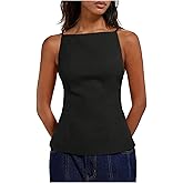 SHENHE Women's Y2k Sexy Open Back Top Spaghetti Strap Side Tie Dressy Going Out Cami Tank