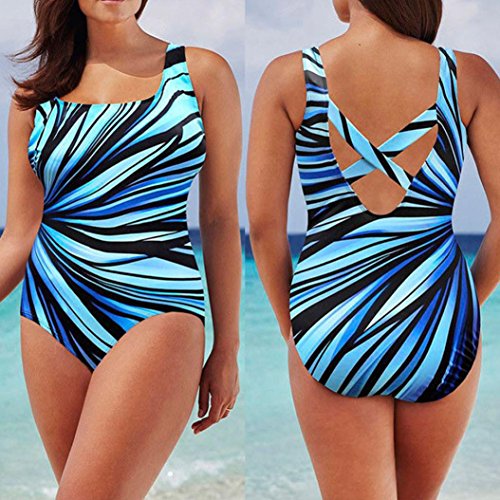 FimKaul Women Swimming Costume Padded Swimsuit Monokini Swimwear Push Up Bikini Sets (XXXL, B)