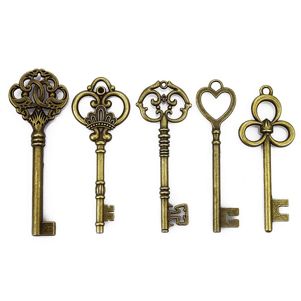 LolliBeads (TM Mixed 4 Set of Extra Large Skeleton Keys in Antique Bronze - 20 Keys