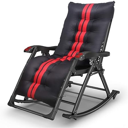 AJH Schaukelklappstuhl Schwerelosigkeitsstühle Schwarz Wackelbares