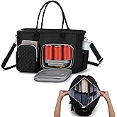 Women Laptop Tote Bag with Insulated Lunch Compartment,15.6'' Teacher Work Computer Bag,Large Water-Resistant Messenger Shoulder Bag with Multi Pockets for Office/College/Travel-Black