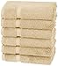 Amazon Basics Organic Cotton Hand Towels, Set of 6, Sand Beige, 30 in x 18 in