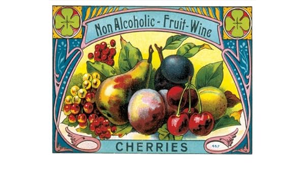 F2242 NON ALCOHOLICO FRUTA VINO CEREZAS METÁLICA IMÁN RETRO DEL ...