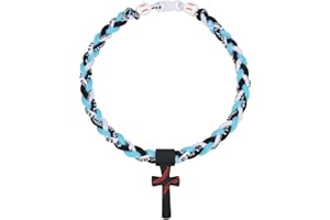 Kehuify Baseball Necklaces for Boys, Baseball Necklace Three-Braid Rope Tornado Cross Necklace Sports Titanium Necklace Baseball Rope Necklace