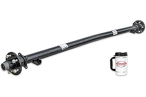 Rockwell American 3,500 lb Idler Trailer Axle – 73” Hubface / 58” Spring Center – 5x4.5 Bolt Pattern – Includes Hubs, Bearings, Lugs & Nuts – Standard Idler Axle