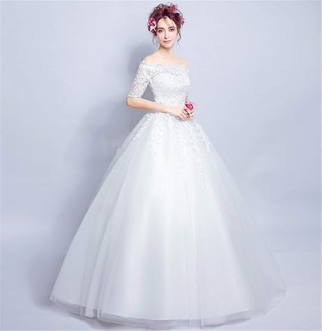 Unique F Vestido De Novia Nupcial De Las Mujeres De Encaje Transparente Sexy Correa Ajustable De Un Solo Hombro Bordado Bola Coctel Partido Xxl Amazon Es Deportes Y Aire Libre