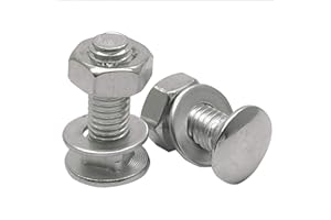 DGZ STORE 20Sets M8-1.25 25mm Carriage Bolts, Nuts, Flat Washers Kits, Zinc Plated Carbon Steel Grade 2