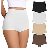FallSweet No Show Boy Shorts Underwear for Women Seamless Panties Boxer Briefs Pack