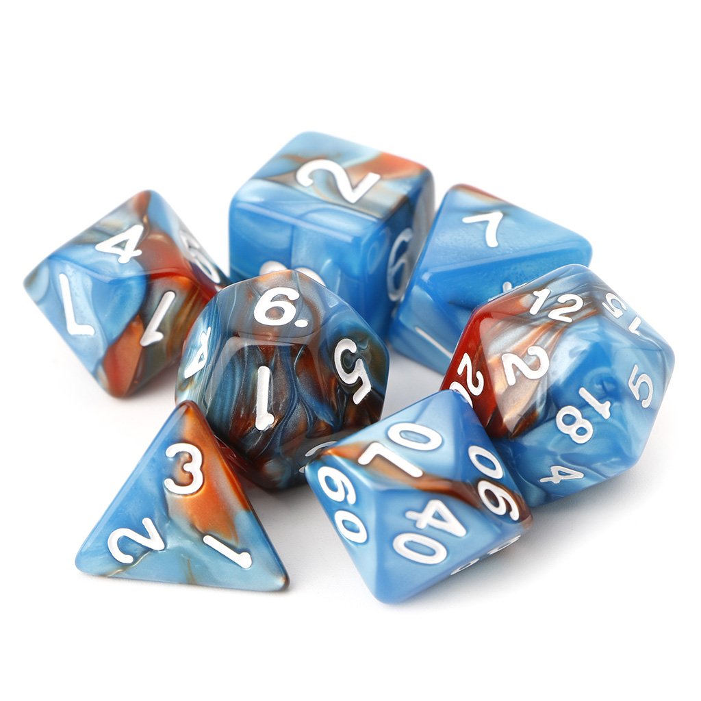 Yousike 7pcs Set Acrylic Polyhedral Dice For Trpg Board Game Dungeons And Dragons D4 D Sky Blue Novelty Gag Toys Toys Games Sostulsa Com