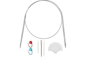 XENTRLOLOGIC 24inch (60cm) Stainless Steel Circular Knitting Needle Size US 3 (3.25mm) Metal Knitting Needles Set for Making Sweater Shawl Scarf