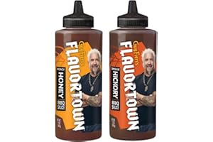 Guy Fieri’s Flavortown BBQ Sauce Variety Pack - Honey BBQ Sauce, Smokey BBQ Sauce, Barbecue Sauce Set, For Chicken Wings & Ribs - Smokin’ Hickory & Money Honey Barbecue - 12 Oz Each (Pack of 2)