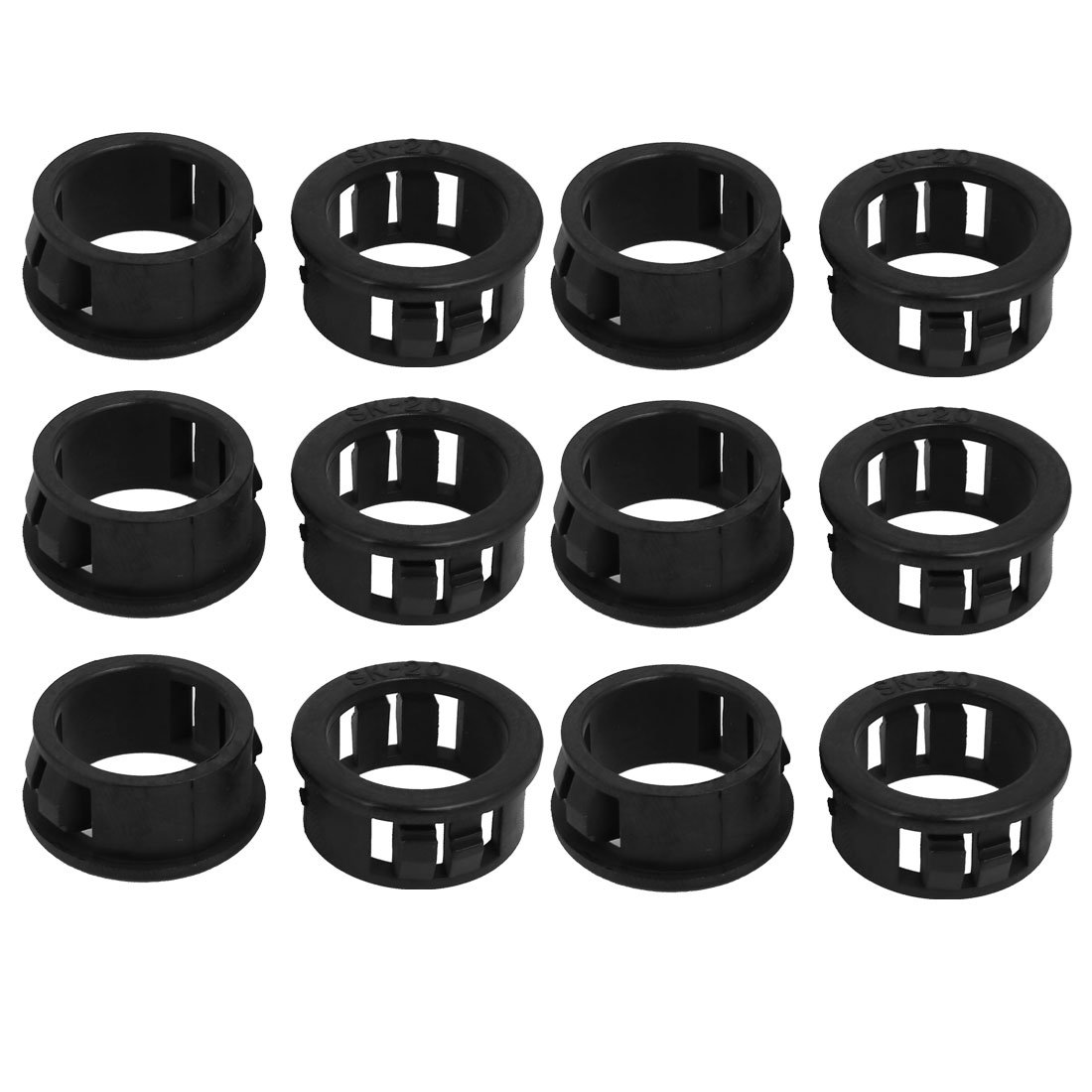 sourcingmap Cable Snap Locking Bushing Protector Harness Grommet 20mm Dia Mount Hole 12pcs
