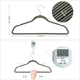 SONGMICS 50 Velvet Hangers 41.5 cm Wide 360° Hook Space Saving Grey Silver view 5