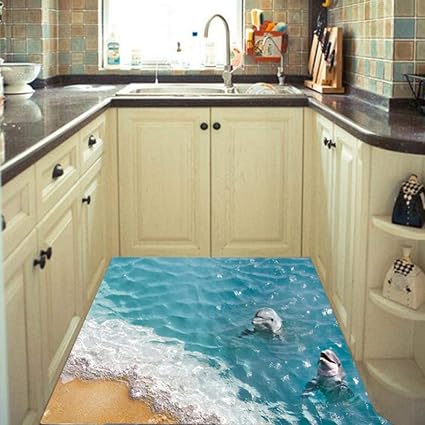 Jpj Tm Home Decoration Clearance Sale 1pc Home 3d Beach Floor Wall Sticker Removable Mural Decals Vinyl Art Living Room Decors B