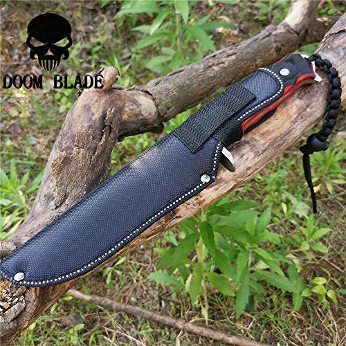 11.8IN Hunting Survival Knife 8Cr13 Wood Handle Tactical Army Fixed Blade Knives