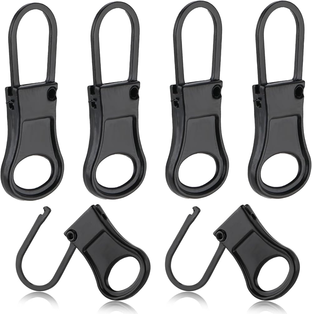 Ouligay 6pcs Zipper Pull Tabs Detachable Metal Extender Repair Kit