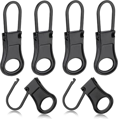 Ouligay 6pcs Zipper Pull Tabs Detachable Metal Extender Repair Kit