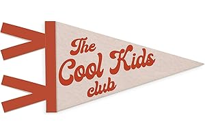 SJDFCSA Playroom Decor, the Cool Kids Club Wall Hanging Pennant Flag Banner, Retro Red Wall Decorations for Kids Boys Girls Toddler Nursery Room Bedroom Playroom Decor