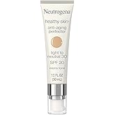 Neutrogena Retinol Treatment & Tinted Facial Moisturizer, Healthy Skin Anti-Aging Perfector, Broad Spectrum SPF 20 Sunscreen & Titanium Dioxide, Blendable Sheer Coverage, 30 Light to Neutral, 1 fl. Oz