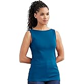 Fair Indigo Organic All-Cotton Luxe Sleeveless Boat Neck Tee