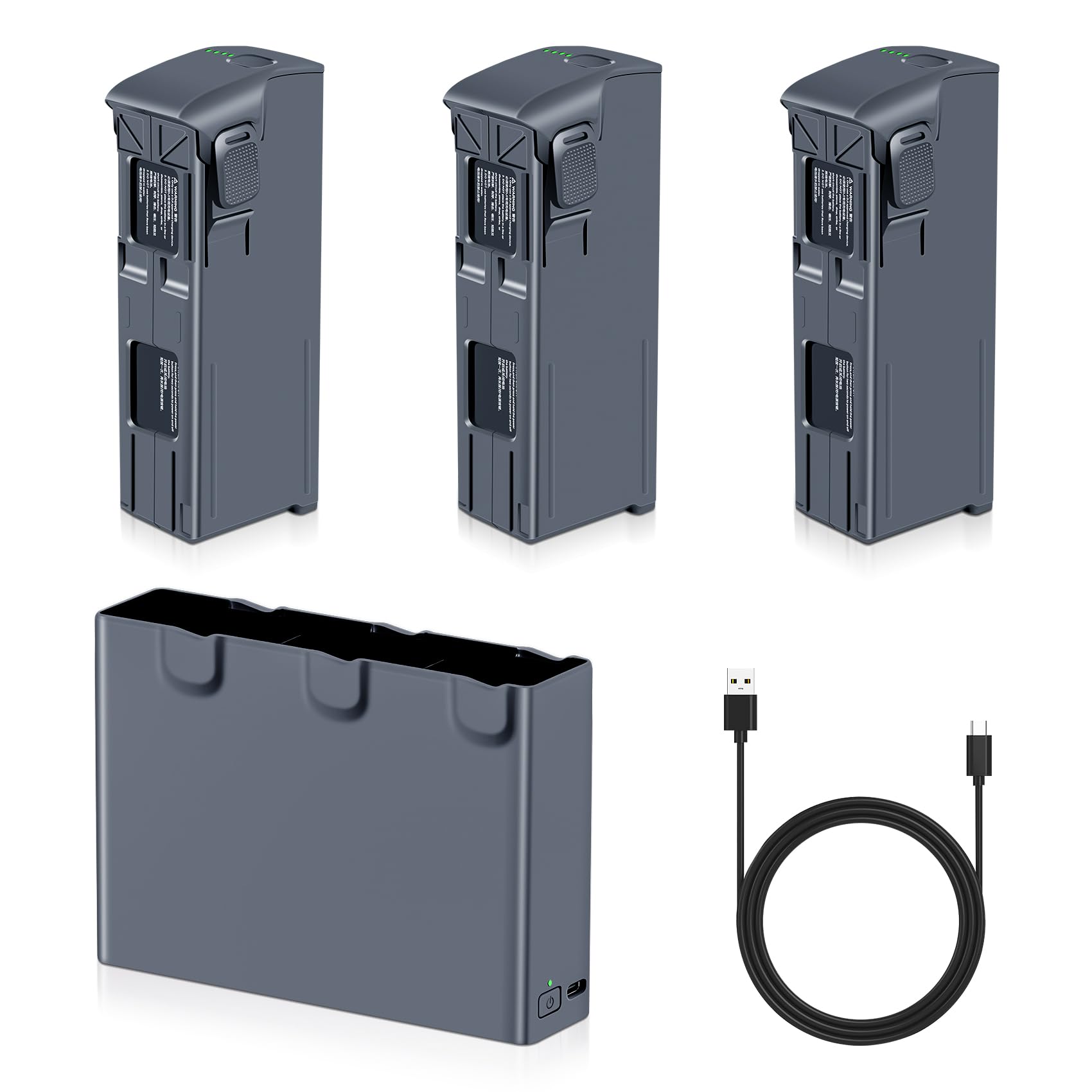 Photo 1 of Fantasyo Avata 2 Series Battery 3 Packs 2150mAh and Triple Avata 2 Series Two-Way Charging Hub Kit Compatible with DJI Avata 2 Drone