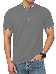 collarless polo shirts for men Men's Uniform Polo