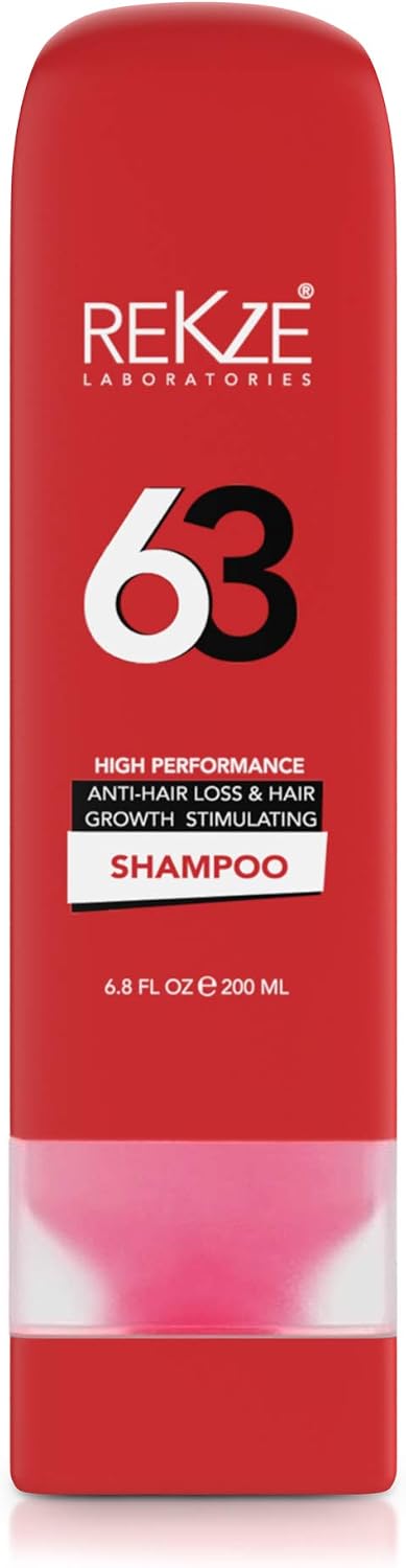 REKZE 63 Hair Growth Shampoo, Clinically Proven w/Caffeine, Biotin, Saw Palmetto, Thickening Therapy For Men & Women - Image 3