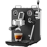 Gemilai Owl G3006 Home Espresso Machine, 58mm Commercial Group Head &amp; PID Temp Control, Stainless Steel Coffee Maker for Barista-Quality Latte Art, Cappuccino Dual Data Display Black