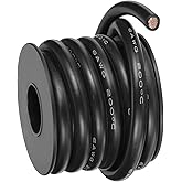 MECCANIXITY 6AWG Flexible Silicone Wire 3m/10ft, 6 Gauge Tinned Copper Electrical Stranded Wire 200 Celsius/392 Fahrenheit High Temperature Hookup Spool for DIY Model Wiring, Black