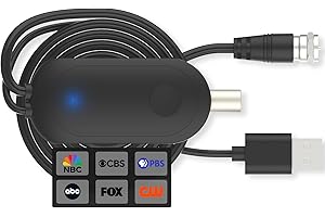 AtomDream Tech TV Antenna Amplifier Signal Booster – USB Powered HDTV Signal Enhancer for Indoor/Outdoor Antennas – Supports 4K/1080P Digital Channels – 1M USB Power Cable + 0.3M Input Line