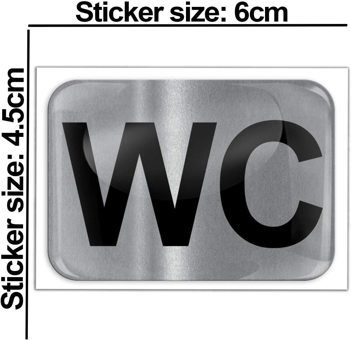Biomar Labs 1 x 3D Domed Silicone WC Sticker Toilet Restroom Bathroom Men Women Wall Door Home Symbol Sign Decals KS 208 - Image 3