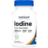 Nutricost Iodine (Natural Iodine from Sea Kelp) 325mcg, 240 Tablets | Gluten-Free, GMO-Free