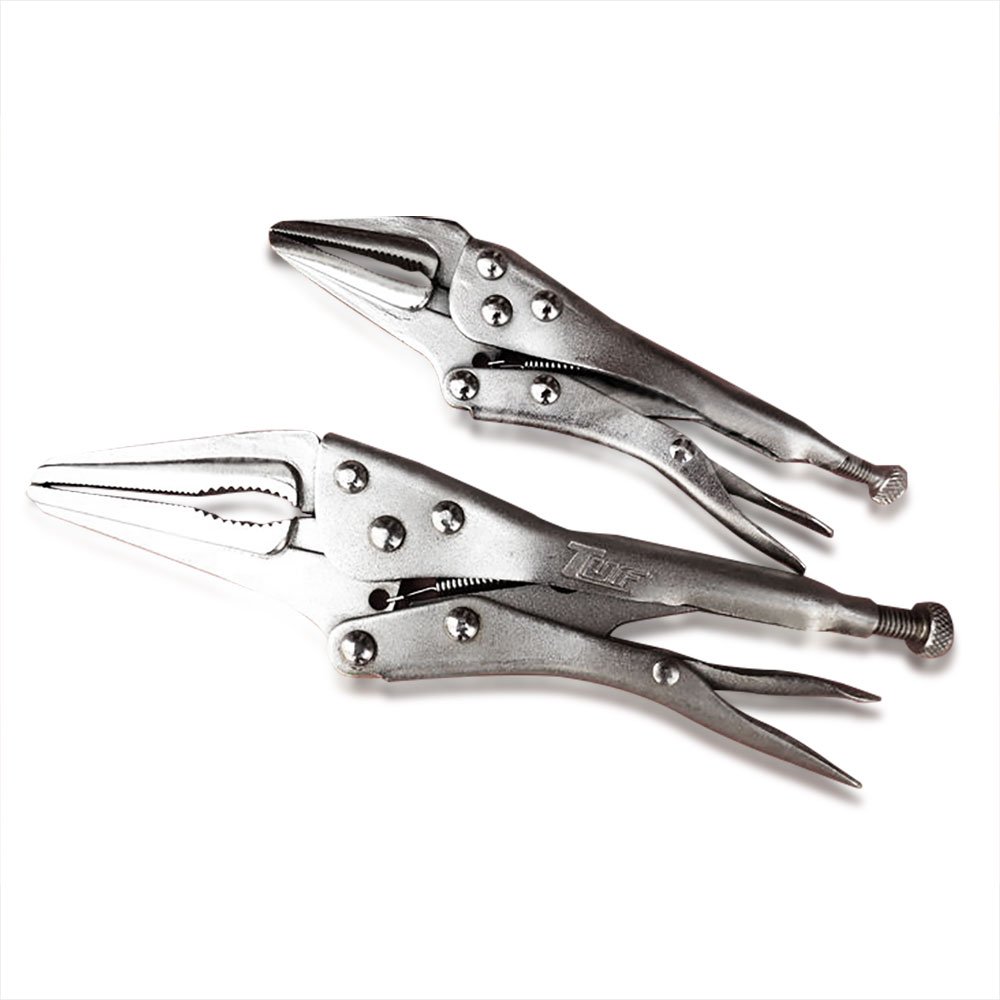 NUZAMAS Set of 2 Needle Nose Self-Adjusting Locking Pliers 7 inch 9 inch Clamps Set