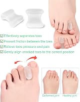 PGRODE 12 Pack Gel Toe Separators 6S 6L Soft Silicone Bunion Spacers view 4