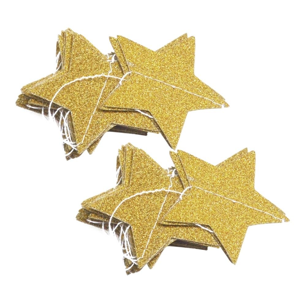 2pcs Decorative Star Garland Festival Decor Party Garlands Wedding Party Decorations Christmas Garland Wedding Decorations Banner Glitter Star Garland Little s Shape