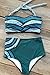 Cupshe Fashion Women’s Hot Seascape Painting Halter Bikini Set Beach Swimwear Bathing Suit (M)