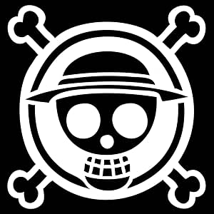 Amazon Com One Piece Anime Logo Cartoon Decal Vinyl Removable Decorative Sticker For Wall Car Ipad Macbook Laptop Bike Helmet Small Appliances Music Instruments Motorcycle Suitcase White 5 5 Electronics