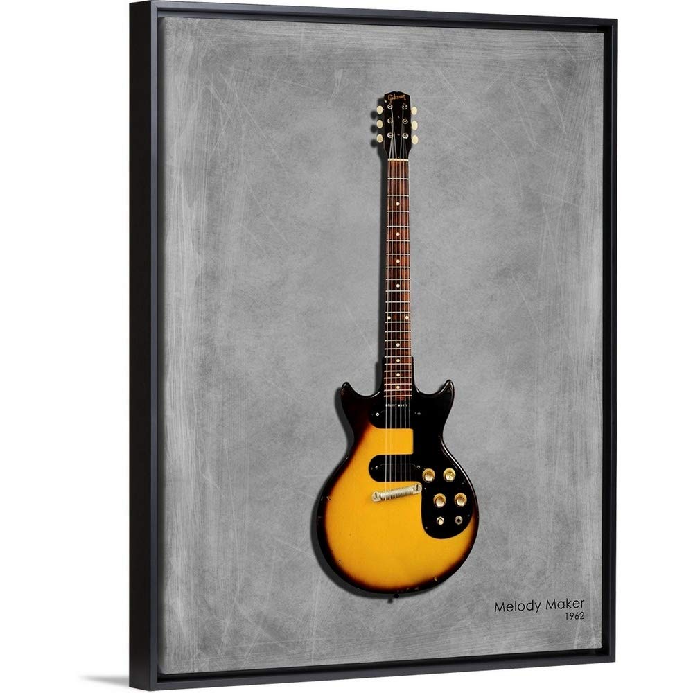 Gibson Melody Maker 62 Black Float Frame Canvas Art, 38"x50"x1.75"