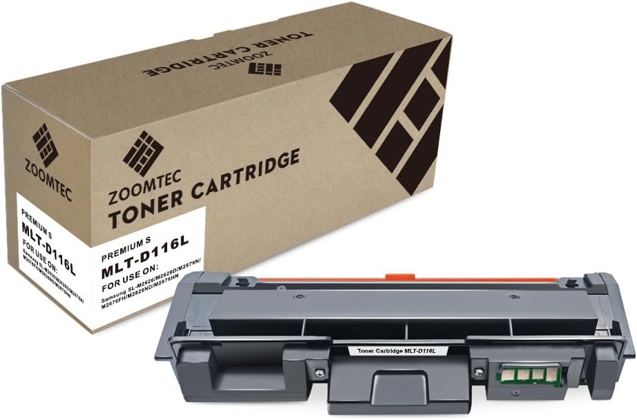 ZOOMTEC Compatible MLT-D116L/ELS Toner Cartridge Work for Samsung Xpress SL M2835DW M2885FW M2825 M2875 M2826 M2876 M2625 M2626 M2675 M2676 (1 Black)