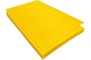 Jtnohx Felt for Crafts, 16 Pcs Felt Fabric, 7"×11.3" Stiff Felt Sheets, Craft Felt Square for Sewing (Yellow)