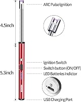 VEHHE Lighter Rechargeable Candle Lighter with Safety Switch Flexible Neck view 2