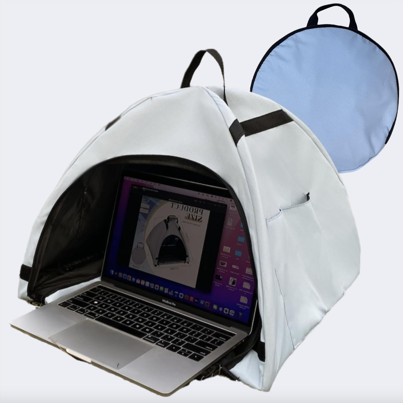Photo 1 of Laptop Sunshade Tent & Bag Portable Case for Working Outside | Anti-Glare | Water Resistant | for 13-18 inch Laptop| Portable Privacy Screen Hood | Cubicle Shade for Laptop