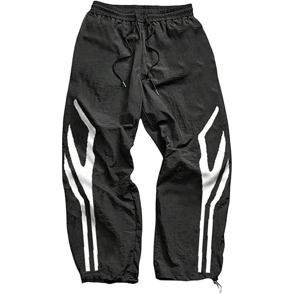 SHENHE Men's Y2k Wide Leg Color Block Baggy Parachute Pants Hip